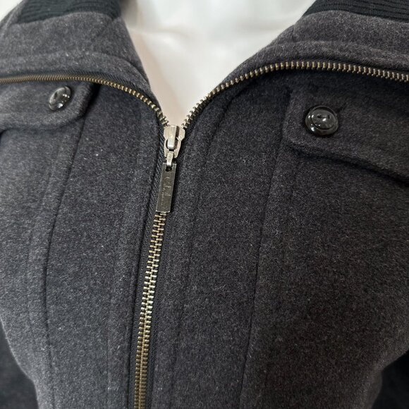 Cole Haan Wool Cashmere Blend Tie Waist Peacoat Jacket Coat in Gray Women's Sz 4 - Picture 9 of 16